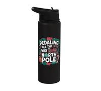 Cycliste Noël Pôle Nord - Vélo de Noël Stainless Steel Insulated Water Bottle