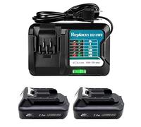 CYDZ® 2 pièces Remplacer makita Batterie bl1015 bl1021b avec Chargeur DC10WD compatibles avec Makita BL1016 BL1020B BL1040B BL1041B 10.8V & 12V Max. 2000mah Li-ION CXT Batterie 197394-3 197402-0
