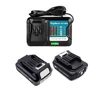 CYDZ® 2pcs 12V 2.0Ah Remplacer Batterie BL1021B BL1041B BL1020B avec Makita Chargeur DC10WD pour Makita DMR107 DMR108 DMR200 TM30D TM30DZ TM30DSAEX1 TL064D TL064DZ TD110D