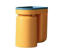 CYDZSRA Boîte de rangement pour brosses à dents avec porte-brosse à dents inversé, grande capacité de rangement pour salle de bain, sans perçage et, Jaune, 12.5 x 11.5 x 7 cm