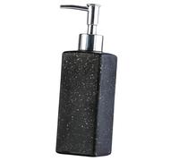 CYDZSRA Distributeur de savon à motif marbre, flacon pompe en céramique de 350 ml, remplissage facile, accessoire de salle de bain, Noir imprimé pointillé, 5.7 x 5.7 x 19.6 cm
