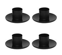 CYH 4 Pièces Bougeoir Métal Noir, Chandeliers Vintage Bougeoirs Détenteur Porte Bougie, Support Bougie Candélabres pour Décoration Salon Balcon Anniversaire Noël Cadeau Dîner aux Chandelles S CYH222