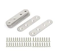 CYH Équerres Plate en Inox,10 pièces Pattes D'assemblage en métal, Supports de Fixation Droits Plats,Plaques Métalliques Supports D’angle Plats, avec 40 vis,pour Réparation Connexion Fixations Meubles