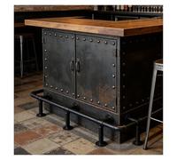 CYHTYM Repose-Pieds De Bar Supports de Rail Pied Barre ferronnerie en métal, Main Courante Noire Zone Repos Style Industriel rétro, diamètre Tuyau 1,3 "20 cm au-Dessus du Sol(4.4M/14.44FT)