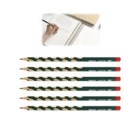 Cyiamku Lot de 6 Crayons Graphite pour Gauchers, Crayons Ergonomiques Triangulaires HB pour Écriture et Dessin, Crayon à Papier avec Prise Confortable pour École Bureau Étudiants Artistes (Vert)