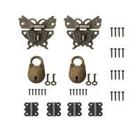 CYIOU 12 Pcs Mini Cadenas Papillon Ancien Cadenas à Clé Vintage Ours | Antique Loquet Serrure Vintage avec Vis Petit Cadenas Spéciaux pour Décoration et Remplacement de Meubles