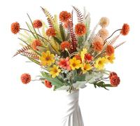 CYIOU 9 PC Bouquet de Fleurs Artificielles Fausse Fleur Artificielle Deco | Fleurs Séchées Haut de Gamme DIY Décoration Automne pour Intérieurs et Extérieurs Jardin Porche Patio Fenêtre Mariage