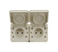 CYKLONE IP55 DOUBLE PRISE 2P+T HORIZONTALE SABLE - DEBFLEX - 730453