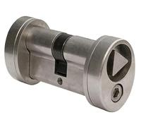 Cylindre 30x30mm avec triangle de pompier 14mm affleurant LOCINOX