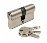 Vachette Cylindre de serrure FIRST 7001 – 40x50 mm – 5 goupilles – double entrée – laiton nickelé