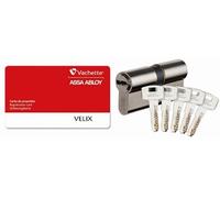 Vachette Cylindre 7101 Velix 40x45 Double entrée Nickelé 5 clés réversibles
