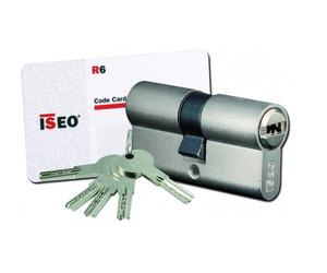 Cylindre à double entrée IS R6 40 x 40 mm nickelé s'entrouvrant ISEO 880940409.8502