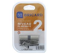 bricard bloctout 25821 cylindre 33,5+33,5 mm a profil rond nickelé niveau de sécurité 2