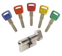 Cylindre Bricard Olympia 30+30 Bouton. 5 Clés, Argent