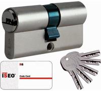 Cylindre Cavers ISEO City ISR6 - 1 entrée de clé + 1 bouton - Même variure V9 AGL004302 - Nickelé – 30B x 30 mm