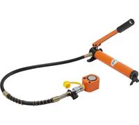 Cylindre de levage hydraulique - BSY-10 + pompe manuelle CP-180 - capacité de charge 10 t - pression maximale 70 MPa - volume d'huile 350 cc - cylindre Ø45 mm - tige de piston Ø38 mm - orange-rouge