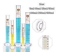 Cylindre de mesure en verre de laboratoire gradué, 5ml-500ml, pour la chimie, les sciences, l'école, l'expérience de laboratoire, usage professionnel, 1 pièce 50ml