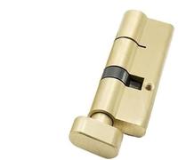 Cylindre de porte à bouton tournant, Laiton ouvert double ou simple de serrure cylindre d'euro tour pouce 80-110mm avec 3 clés((35 75)110mm)