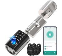 VisorTech Cylindre de porte RFID connecté TSZ-590 à empreinte digitale et code PIN