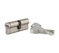 Cylindre de Serrure 40x45mm TRANSIT 1 - Système de Sécurité Finition Nickel - Usage Porte d'Entrée - Fabriqué en France - Livré avec 4 Clés Plates Réversibles - Garanti 10 Ans - THIRARD