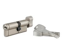 Cylindre de Serrure à Bouton 30BTx40mm TRANSIT 1 - Système de Sécurité Finition Nickel - Usage Porte d'Entrée - Fabriqué en France - Livré avec 4 Clés Plates Réversibles - Garanti 10 Ans - THIRARD