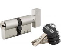 Cylindre de serrure à bouton Federal , 30Bx30mm, nickel, anti-arrachement, anti-perçage, 4 clés - THIRARD