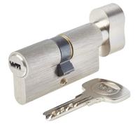 Yale Cylindre à bouton YC1000+ 30x30 mm nickelé – 6 goupilles – 4 clés – anti-perçage