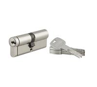 Cylindre de serrure à double entrée en nickel Thirard Transit 2 40x40mm, lot de 1