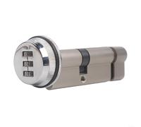 Cylindre de serrure de porte en alliage d'aluminium à 3 chiffres | Pour portes en bois de 30 à 50 mm, ajustement parfait, montage facile, protection accrue, taille standard (nickel draw)