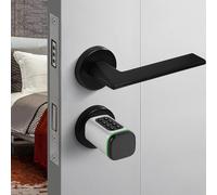 Cylindre de serrure intelligent - Serrure sans clé - Reconnaissance faciale - Contrôle via application - Code PIN - Carte RFID - Clé mécanique - CR123A - Rouge carmin