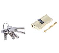 Aqbau® Cylindre de fermeture Cylindre profilé 30/50 laiton incl. 5 clés