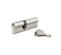 Cylindre de Serrure Profilé STD 40x60mm - Système de Sécurité Double Entrée Laiton Finition Nickel - Usage Porte d'Entrée - Fabriqué en France - Livré avec 3 Clés Crantées - THIRARD