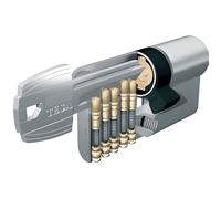 tesa Cylindre double TE-5 40 x 60 mm laiton nickelé – 5 goupilles, 3 clés incluses