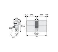 Cylindre débrayable varié à profil européen - 45 x 45 mm - XP20S ABUS