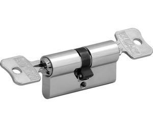 Cylindre double profilé 1463 55/55mm NuG avec deux nombres de clés 3 WILKA