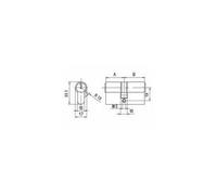 Cylindre double profilé - BKS - PZ 8800 - 45/60 mm - Laiton nickelé - 5 goupilles