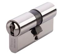 Cylindre double varié en laiton nickelé type HDI+ - avec 3 clés - 40X40mm VACHETTE