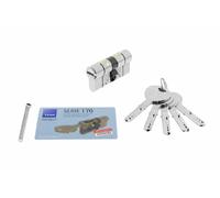 Cylindre double varié T70 débrayable - 30 x 60 mm - 5 clés - Laiton nickelé - TESA - T75D3060N