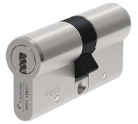 Cylindre double VMI - Longueur totale 80 mm (40 x 40 mm) + 4 Clés Variés - Laiton nickelé - VACHETTE - 20507000