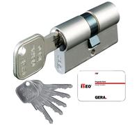 Cylindre européen nickelé Gera F9 varié 40 x 40 mm ISEO 82FA040409