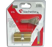Vachette - Cylindre de serrure V5 - 35x35 mm Laiton - 5 goupilles - 3 clés - anti-crochetage