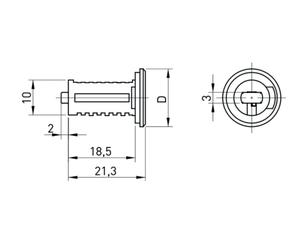 Cylindre interchangeable v3 uno avec 2 clefs metal 121.01.003
