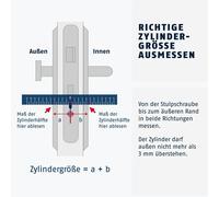 Cylindre profilé ABUS E30NP 30/60 incl. 5 clés, 59791, nickel poli
