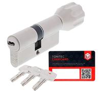 Cylindre profilé Abus EC550 pour serrure de porte à fermeture identique - Avec 3 clés y comprisToniTec® CodeCard