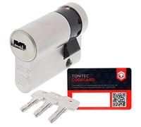Cylindre profilé Abus EC550 pour serrure de porte à fermeture identique - Avec 3 clés y comprisToniTec CodeCard