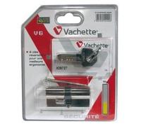 Vachette V6 - Cylindre de Serrure 30x30 mm Nickelé, 6 Goupilles, Cylindre de sécurité - Portes intérieures, Portes extérieures, 4 Clés réversibles