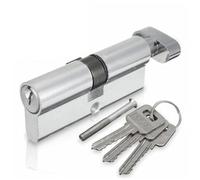 cylindre serrure Cylindre à bouton argenté, serrure de porte, sécurité domestique, Anti-levier, Anti-perceuse, cylindre en métal aluminium avec 3 clés, 1 pièces