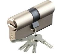 Cylindre type ISR6 sur numéro suivi AGL 697 laiton nickelé 3 clés 40 x 50 mm