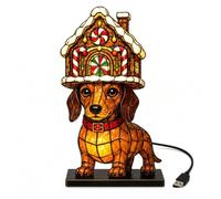 Cymwer Veilleuse de Noël en acrylique alimentée par USB LED Cadeau de | Décoration de vacances lumineuse festive, cadeau de fête, signe de chevet, ornement, taille compacte, USB (F)