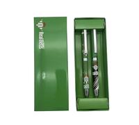 CYP BRAND Real Betis Balompié - Set d'écriture, boîte avec deux stylos, pack cadeau, écriture, football, couleur verte, produit officiel, vert, Estandar, Betis Set de deux stylos métalliques dans